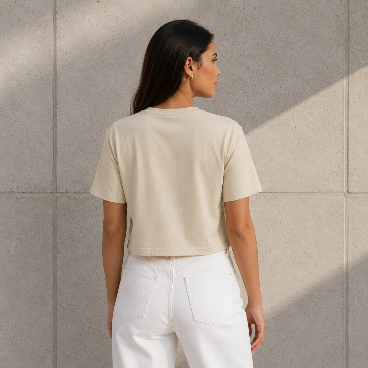 Damen Boxy Fit T-Shirt Sons of God Beige