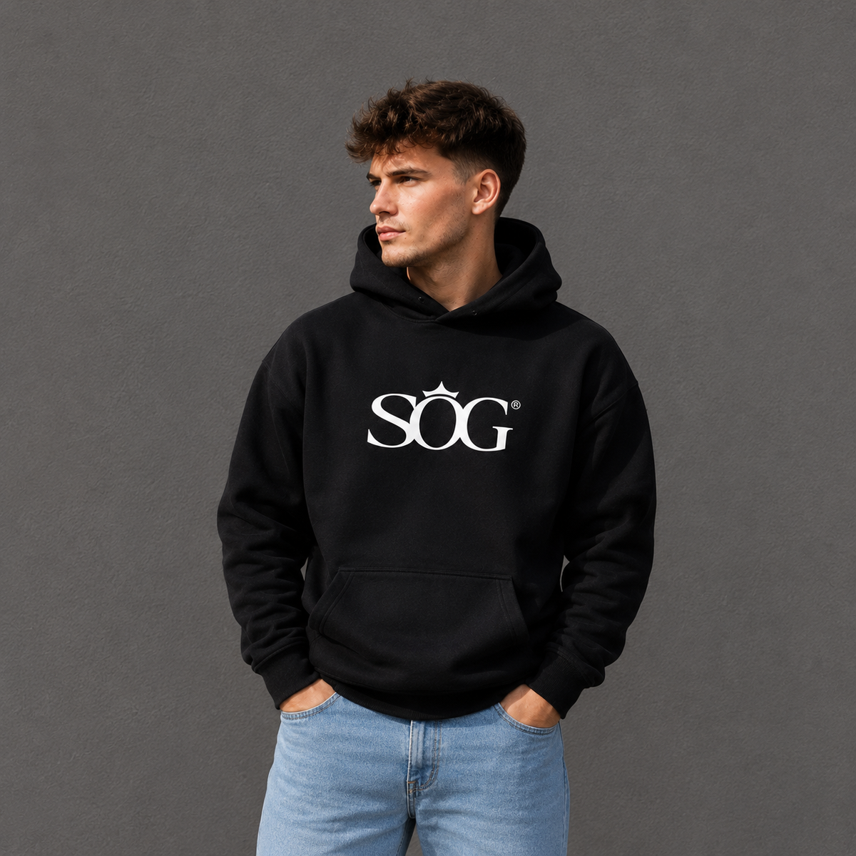Unisex Hoodie mit Kapuze SOG Schwarz