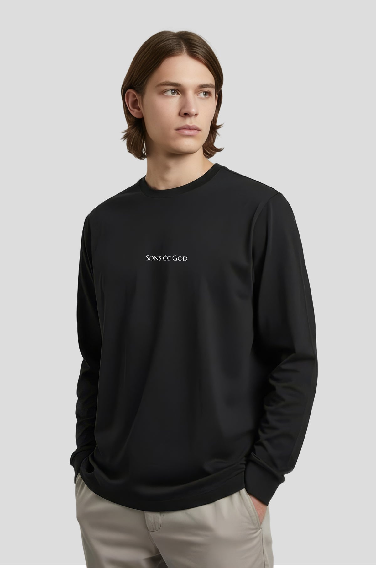 Herren Longsleeve Sons of God Schwarz
