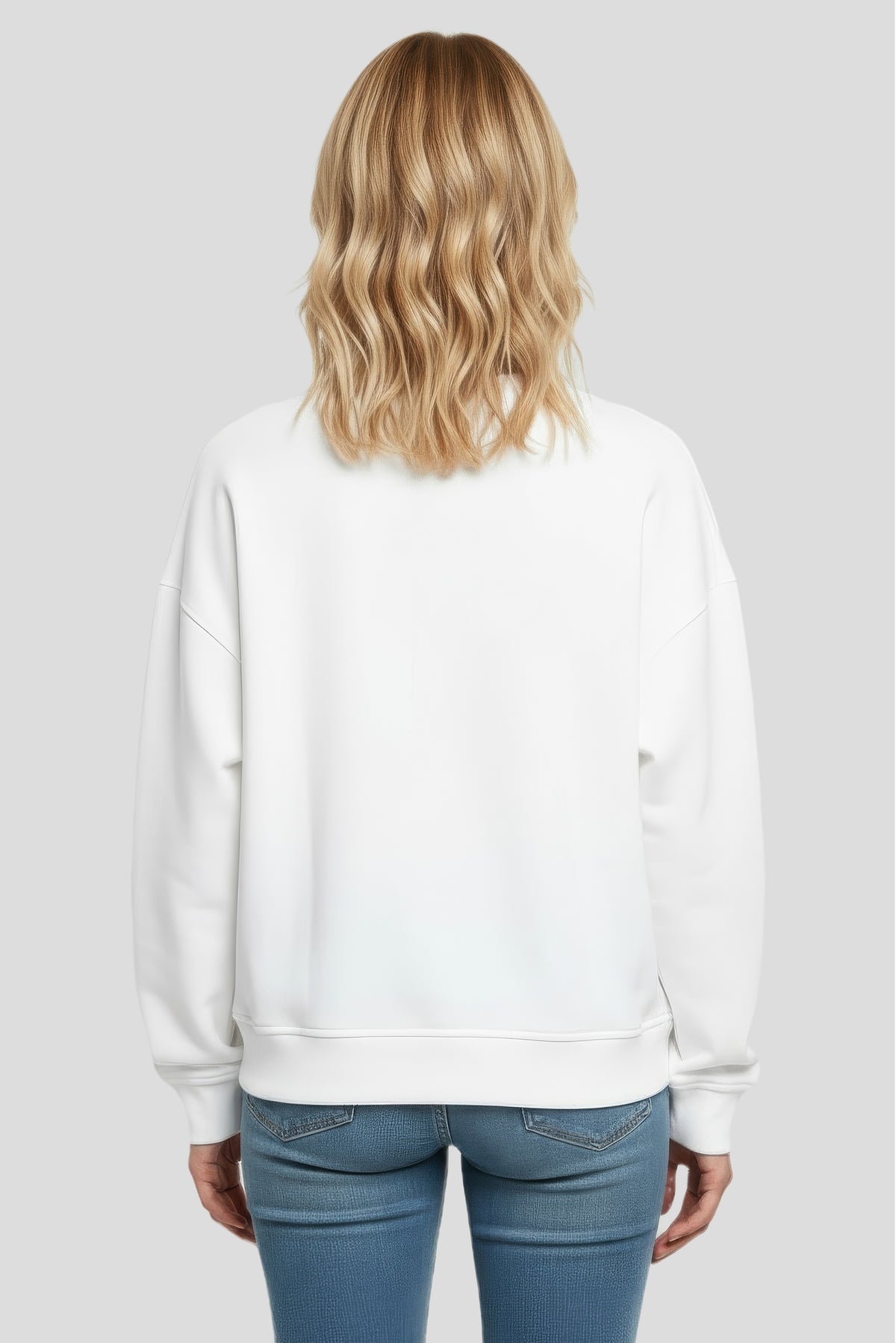 Relaxed fit crewneck sweatshirt white