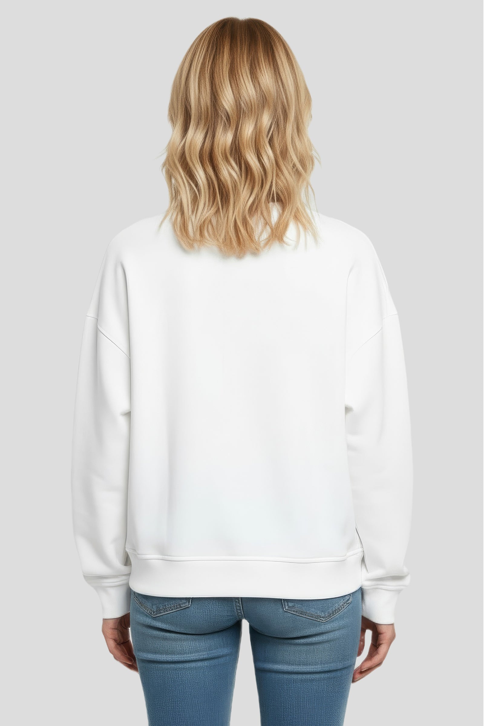 Relaxed fit crewneck sweatshirt white