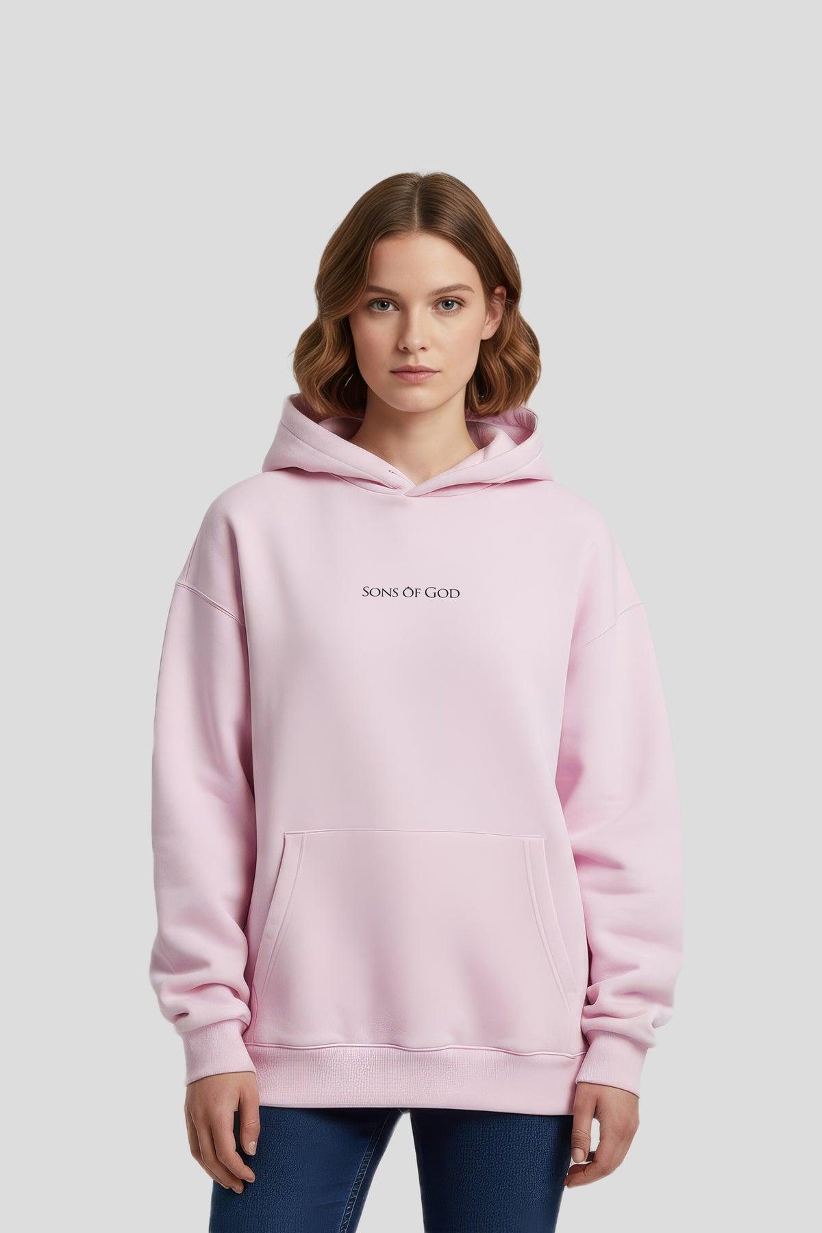 Oversized hooded hoodie, rose