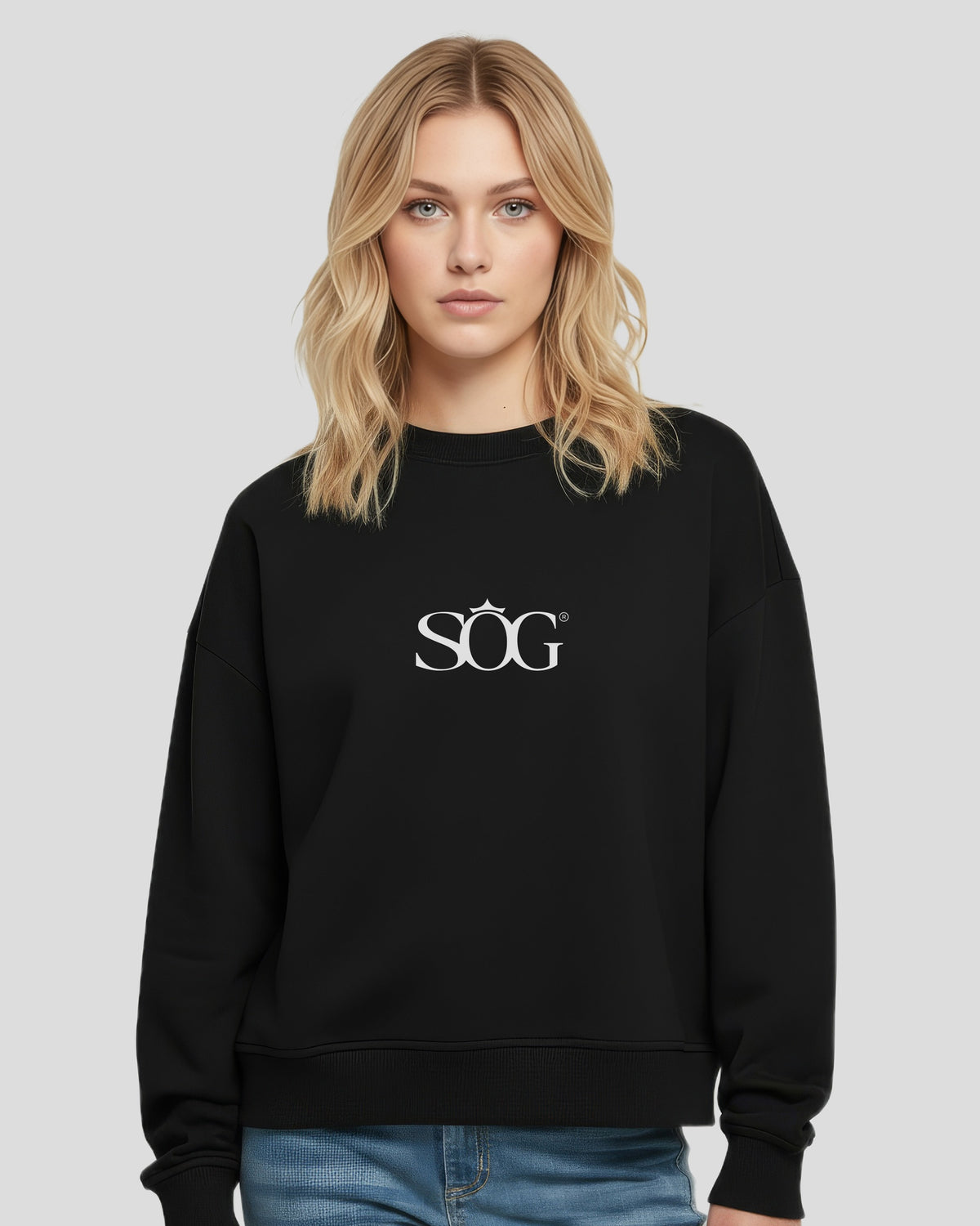 Relaxed fit crewneck sweatshirt black