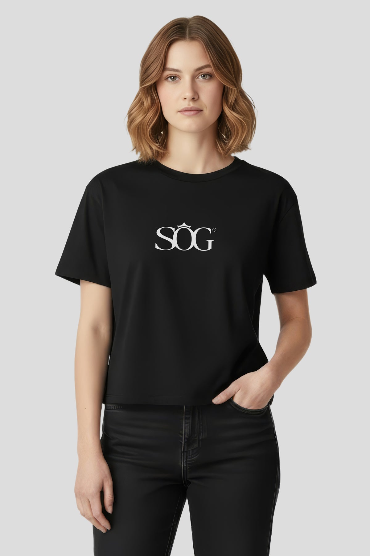 Women's boxy fit t-shirt black