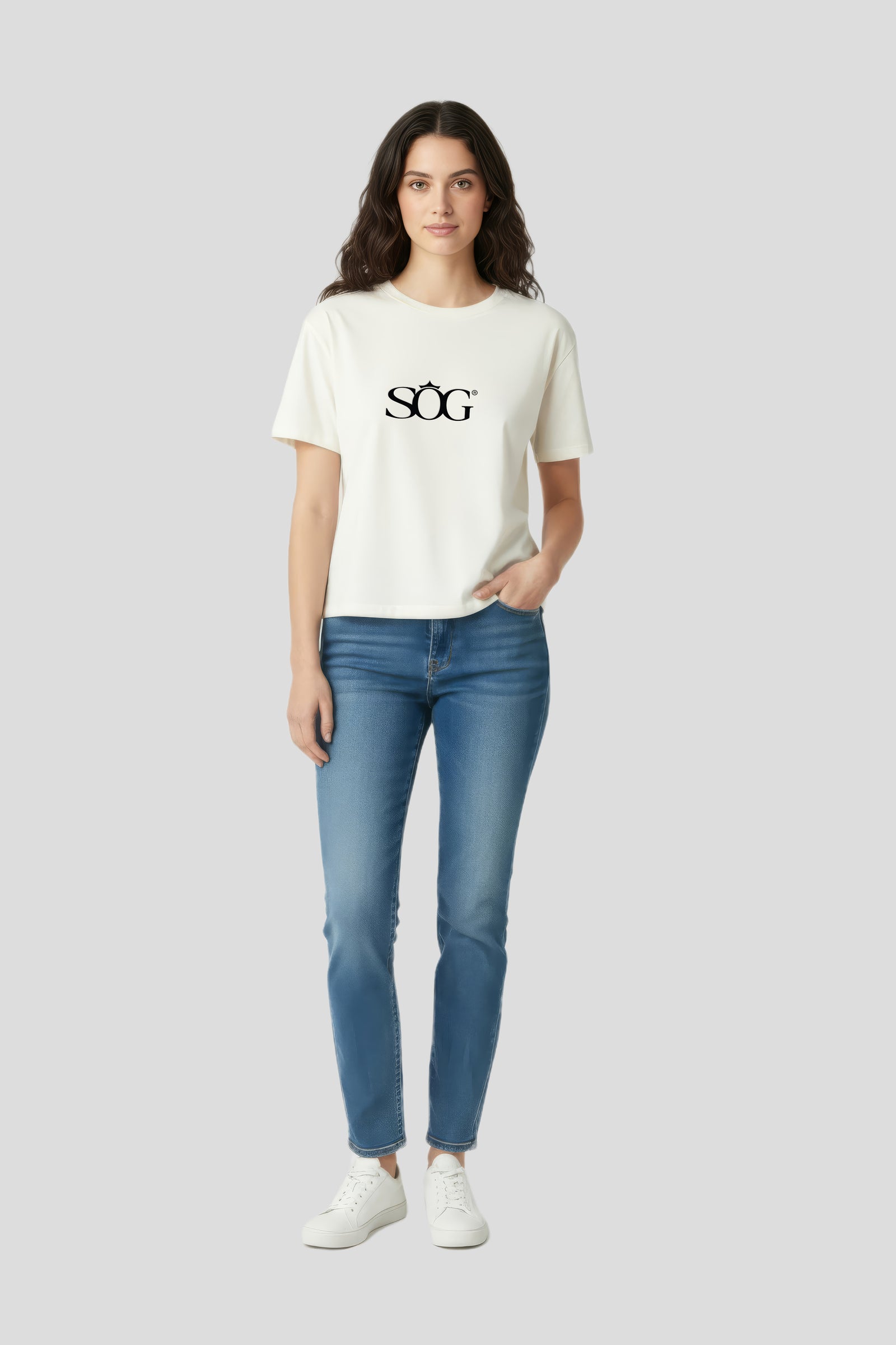 Women's boxy fit t-shirt beige