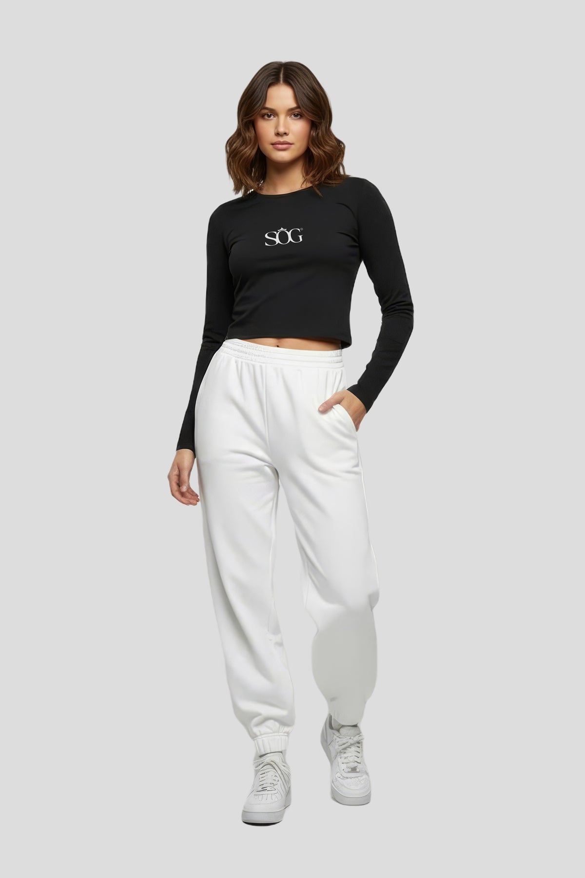 Women's Beige Short Longsleeve